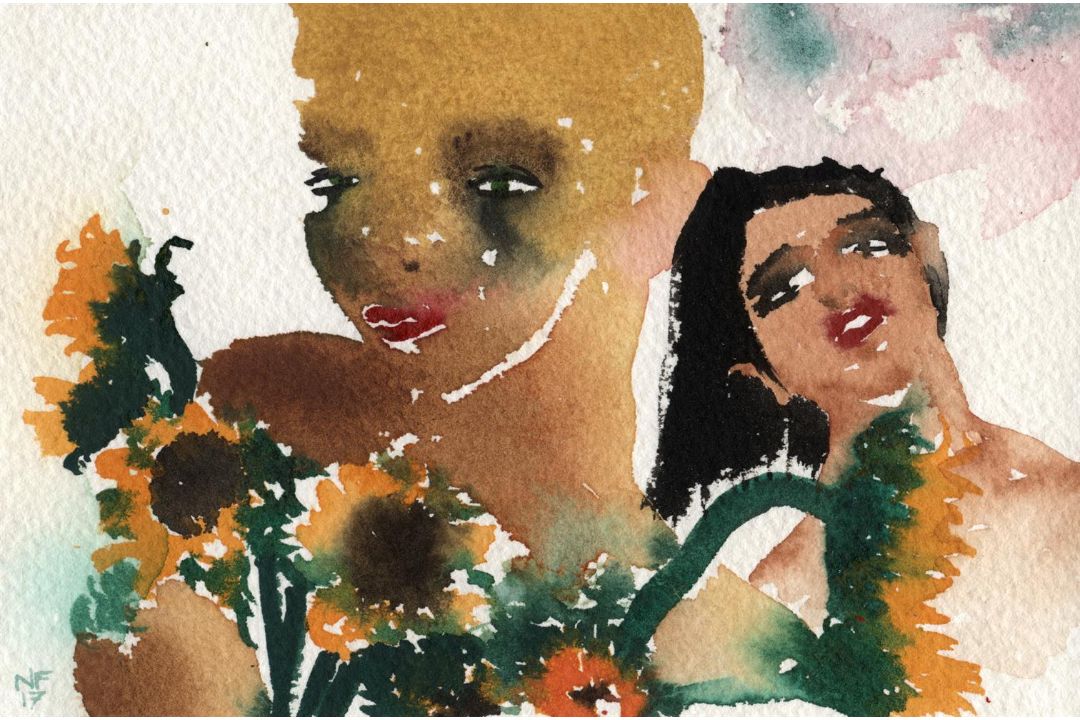 Nadine Faraj, Aku, Ennis and Sunflowers, 2017 - Image 1 of 2