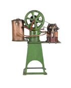 A RARE AND ORIGINAL FULL-SIZE FLOOR STANDING HEINRICI OF GERMANY VERTICAL HOT AIR ENGINE, CIRCA 1910