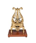 AN EXHIBITION STANDARD MODEL OF A MODEL ENGINEER BUILT 'LYRE' SKELETON CLOCK