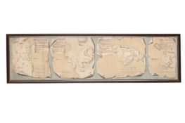 SWEDISH SCHOOL (18TH CENTURY), A TROMPE L'OEUIL OF FOUR FRAGMENTARY PLANS OF MILITARY FORTIFICATIONS