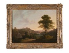 JOHN RATHBONE (BRITISH 1750-1807), ITALIANATE LANDSCAPE AT DUSK