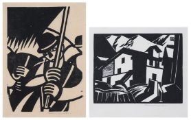λ Leonard Beaumont (1891-1986) Marchers (Dickinson 54); Swiss Mountain Village (Dickinson 78)