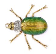 Brosch-/Anhänger in Form eines Hirschkäfers