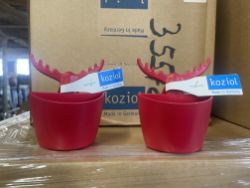 Approx 2,920 x NEW KOZIOL - mini cup carryall Rudolph solid red