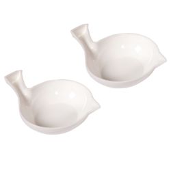 Approx 580 x NEW KOZIOL - BIRD DIPPING BOWLS SET OF 2 WHITE