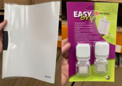 (SP/P2) 1800 Otto White Doc Wallet & 524 Rexel Easy Grip Adhesive Clips for mounting smooth surfaces