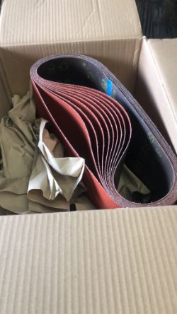 (REF: DJW) - 10 x 3M Cubitron Abrasive Sanding Belts 180mm x 1100mm 50 Grit