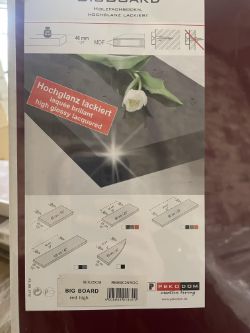 8 X NEW PEKODOM - Red High Gloss Big Board Floating Shelf - 90cm x 25cm