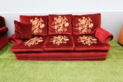 HARRODS USED LARGE (3×SEAT) - EMBROIDERED SOFA