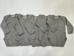 X10 100% ORGANIC COTTON GREY BABYGROW / BABY BODYVEST - 0-6 MOTNHS - RRP £30