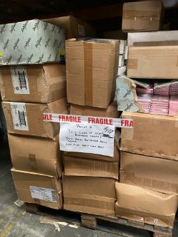 30 Cases of 1000 Sugar Paper, 500 Berol Rectangular Paint Palettes & 200 Pink Post It Note Pads