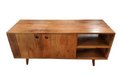 2 X MANGO WOOD NT BROWN TV UNIT - ND00706