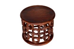 5 X MANGO WOOD - TEAK BROWN SIDE TABLES - ND004