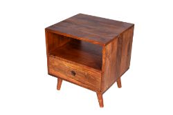 4 X MANGO WOOD BEDSIDE - NT BROWN - ND00711