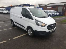 2018 68 FORD TRANSIT CUSTOM WHITE PANEL VAN - NEW SHAPE - AIR CON - ROOF RACK - BK68 BDZ