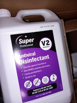 Super professional antiviral disinfectant v2 5litre aprox 4 pieced box 444