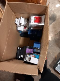 O.I.W pen and case approx 8 and diamanté trinket box approx 10 and purple crystal temptations & more