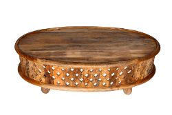 5 X MANGO WOOD JALI COFFEE TABLE - NATURAL - ND0043