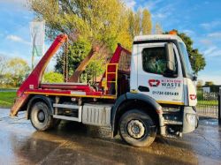 MERCEDES AROCS 4X2 SKIP LORRY * YEAR 2016 * C/W HYVA LIFT & SUPPORT LEGS