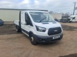 2019 19 FORD TRANSIT TIPPER CREW CAB, TWIN REAR WHEEL, EURO 6, 91K MILES, 3 SEATS REAR TOOL STORAGE