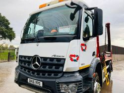MERCEDES AROCS EURO 6 4X2 SKIP LORRY * YEAR 2016 * C/W HYVA LIFT & SUPPORT LEGS