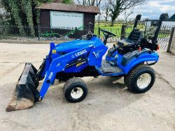 NEW HOLLAND TZ21D COMPACT TRACTOR C/W FRONT LOADER, BUCKET & TURF TYRES