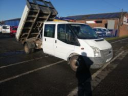 2014 14 FORD TRANSIT CREW CAB TIPPER - 104K MILES - 6 SEATS - YP14 RYV