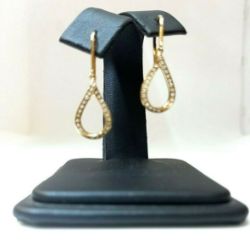 DIAMOND HOOK EARRINGS 9CT YELLOW GOLD