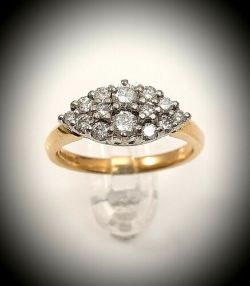 0.50CT DIAMOND DRESS/COCKTAIL RING/YELLOW GOLD