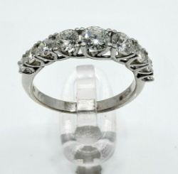 9 STONE 1.32 KARAT DIAMOND HALF ETERNITY RING/WHITE GOLD