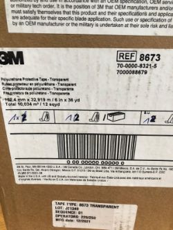 ROLL OF 3M POLYURETHANE PROTECTIVE TAPE TRANSPARENT 152 MM X 32.9M RRP£237