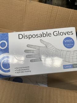 JOB LOT X40 BOXES OF 100 VINYL POWDER FREE LARGE DISPOSABLE GLOVES RRP £240