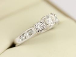 DIAMOND ENGAGEMENT RING 14K WHITE GOLD LADIES SIZE J 1/2 585 4.2G