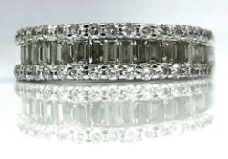 18K WHITE GOLD COCKTAIL DIAMOND HALF ETERNITY RING