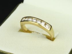 DIAMOND HALF ETERNITY RING 18CT GOLD LADIES 0.50CT SIZE N 1/2 750 4.3G