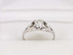 EXCEPTIONAL DIAMOND SOLITAIRE RING 18CT WHITE GOLD LADIES VINTAGE SIZE 3