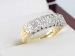 DIAMOND ETERNITY RING 18CT GOLD LADIES ENGAGEMENT SIZE P 1/2 750 6.2G