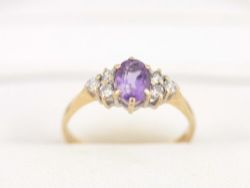 AMETHYST RING 9CT GOLD LADIES STUNNING 375 SIZE N 1.8G