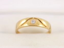 DIAMOND SOLITAIRE RING 18CT GOLD LADIES SIZE P 1/2 750 1.9G