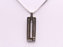DIAMOND PENDANT BOOK CHAIN NECKLACE 18