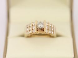 DIAMOND ENGAGEMENT RING 14K GOLD LADIES SIZE J 1CT 585 5.7G