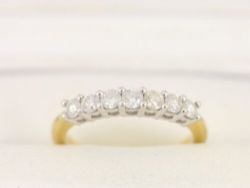 SEVEN STONE DIAMOND RING 18CT GOLD LADIES SIZE L 750 3G