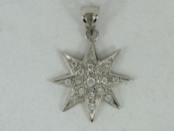 STAR PENDANT 18CT WHITE GOLD LADIES STUNNING 750 3.4G