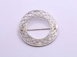 CELTIC KNOT SPIRAL STERLING SILVER BROOCH LADIES VINTAGE BROACH GIFT 9.7G