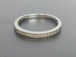 DIAMOND HALF ETERNITY RING 9CT WHITE GOLD LADIES SIZE S 375 2.3G