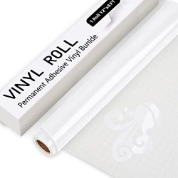 3X GLOSSY WHITE PERMANENT VINYL ROLL 30.5 X 244 CM BLACK VINYL SELF ADHESIVE