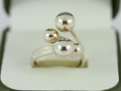 BEAD RING STERLING SILVER LADIES STUNNING SIZE S 925 6.6G CX3
