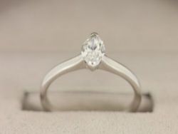 DIAMOND SOLITAIRE RING 18CT WHITE GOLD LADIES SIZE N 1/2 750 3.5G CT1