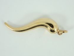 CORNICELLO PENDANT 9CT GOLD LADIES GENTS STUNNING 375 2G EX74