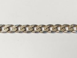 DIAMOND CUT CURB CHAIN NECKLACE STERLING SILVER LADIES 18.25
